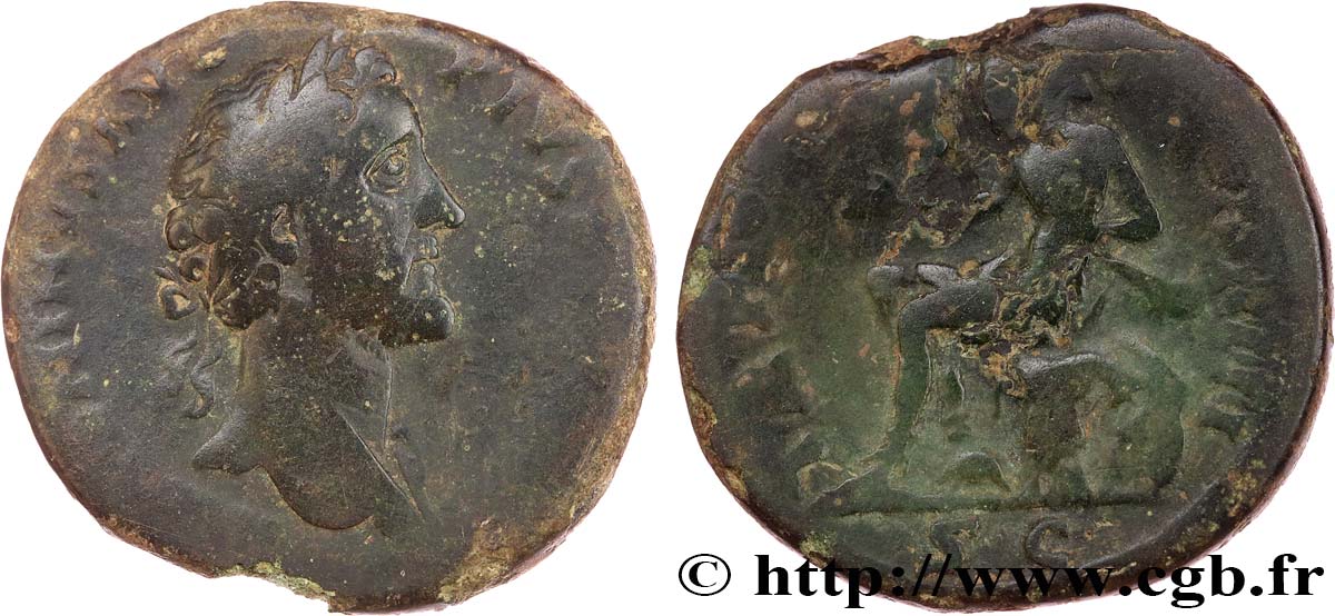 ANTONIN LE PIEUX Sesterce TB+/TB