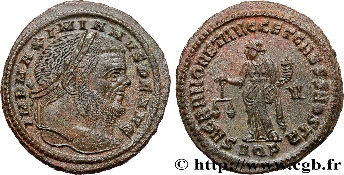 MAXIMIEN HERCULE Follis ou nummus SPL