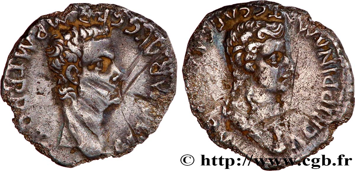 CALIGULA and AGRIPPINA MOTHER Denier VF