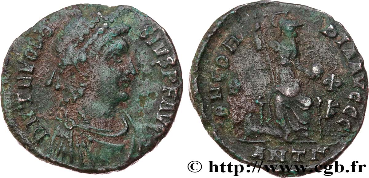 THEODOSIUS I Nummus, (PB, Æ 3) SS