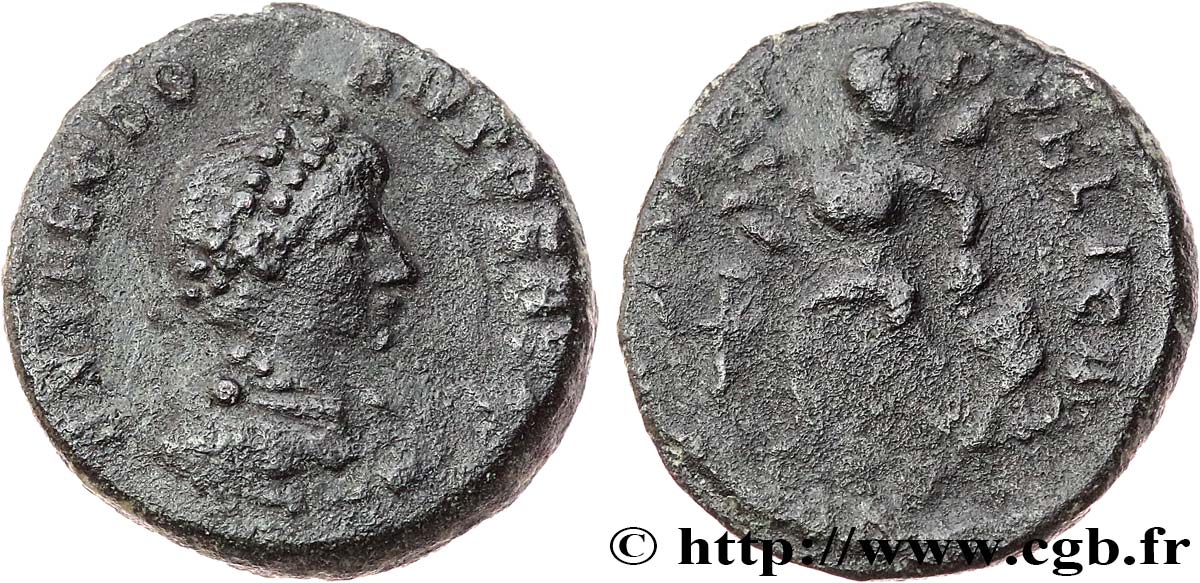 THEODOSIUS I Nummus, (PBQ, Æ 4) XF/VF