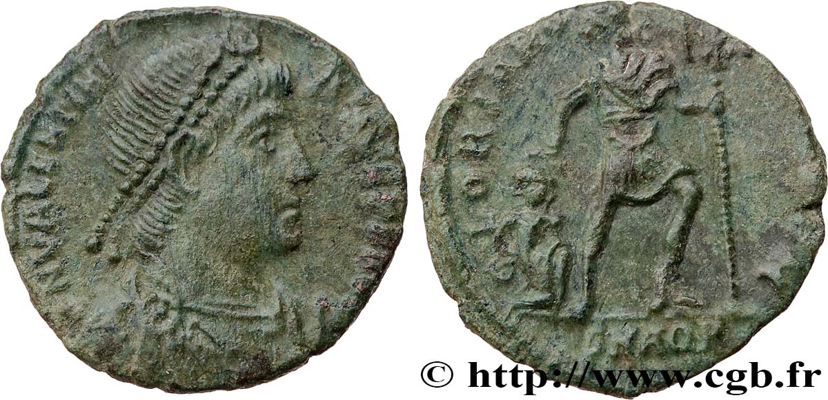 VALENTINIAN II Nummus, (PB, Æ 3) XF