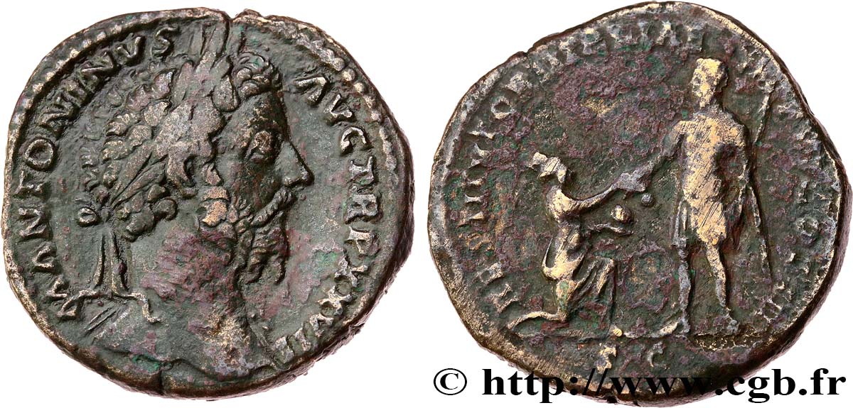 MARCUS AURELIUS Sesterce VF