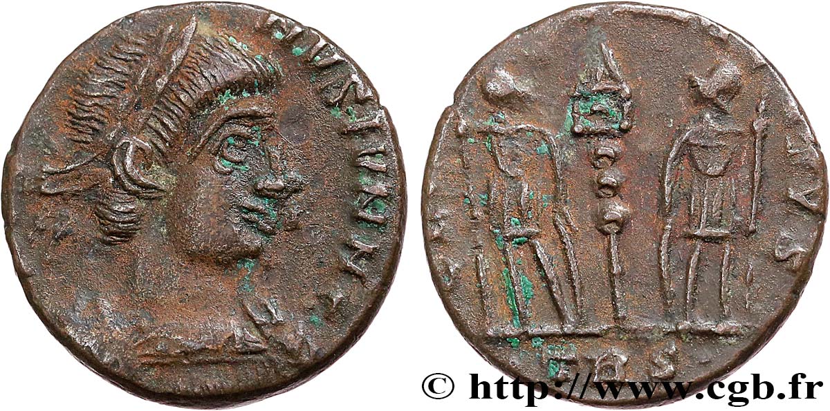 CONSTANTIN II Centenionalis ou nummus TTB
