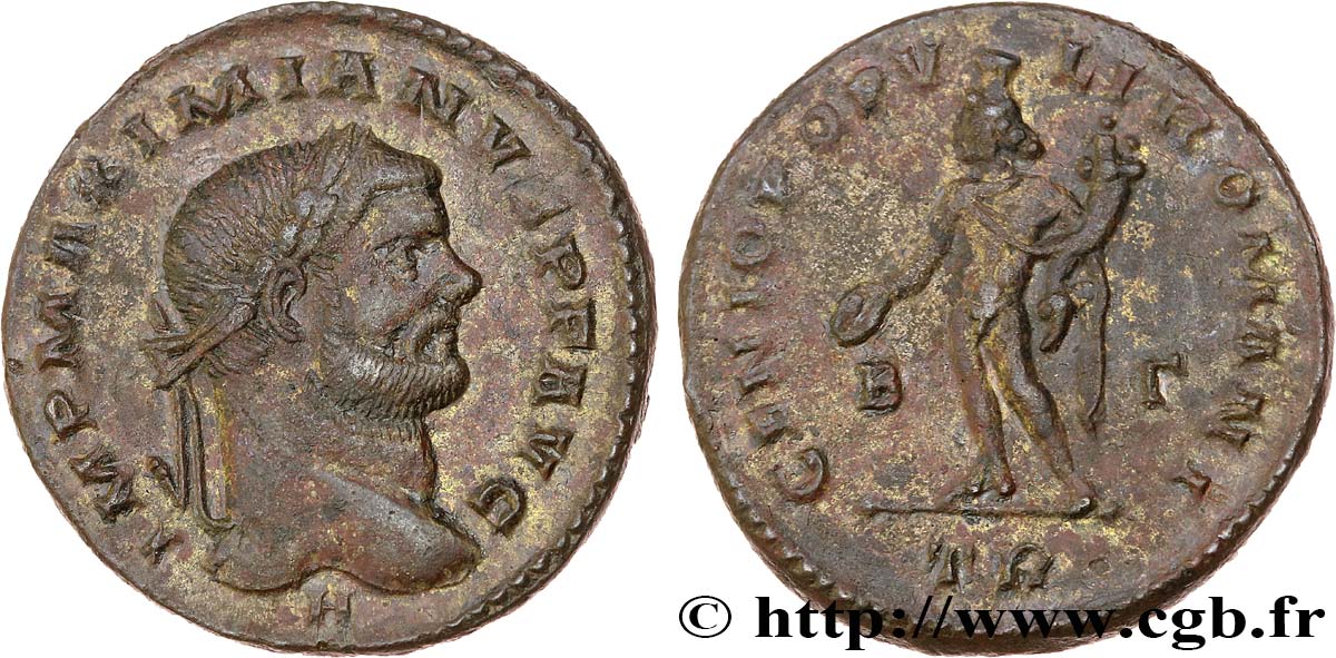 MAXIMIEN HERCULE Follis ou nummus TTB+