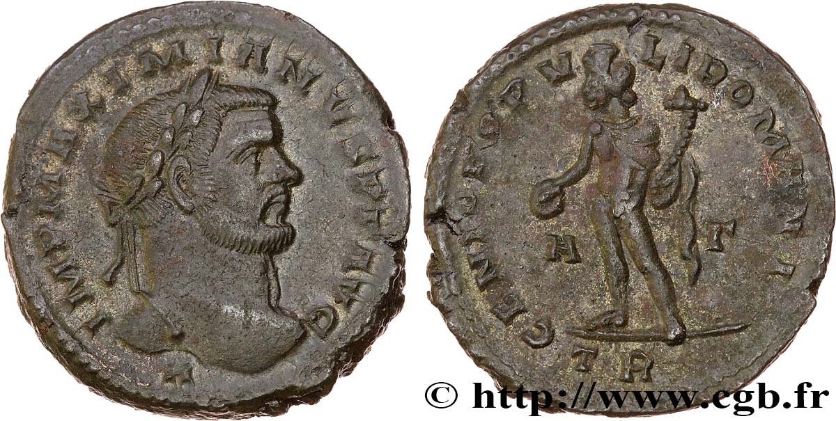 MAXIMIEN HERCULE Follis ou nummus TTB+