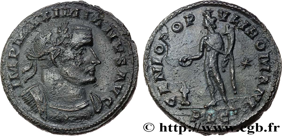 MAXIMIEN HERCULE Follis ou nummus TTB