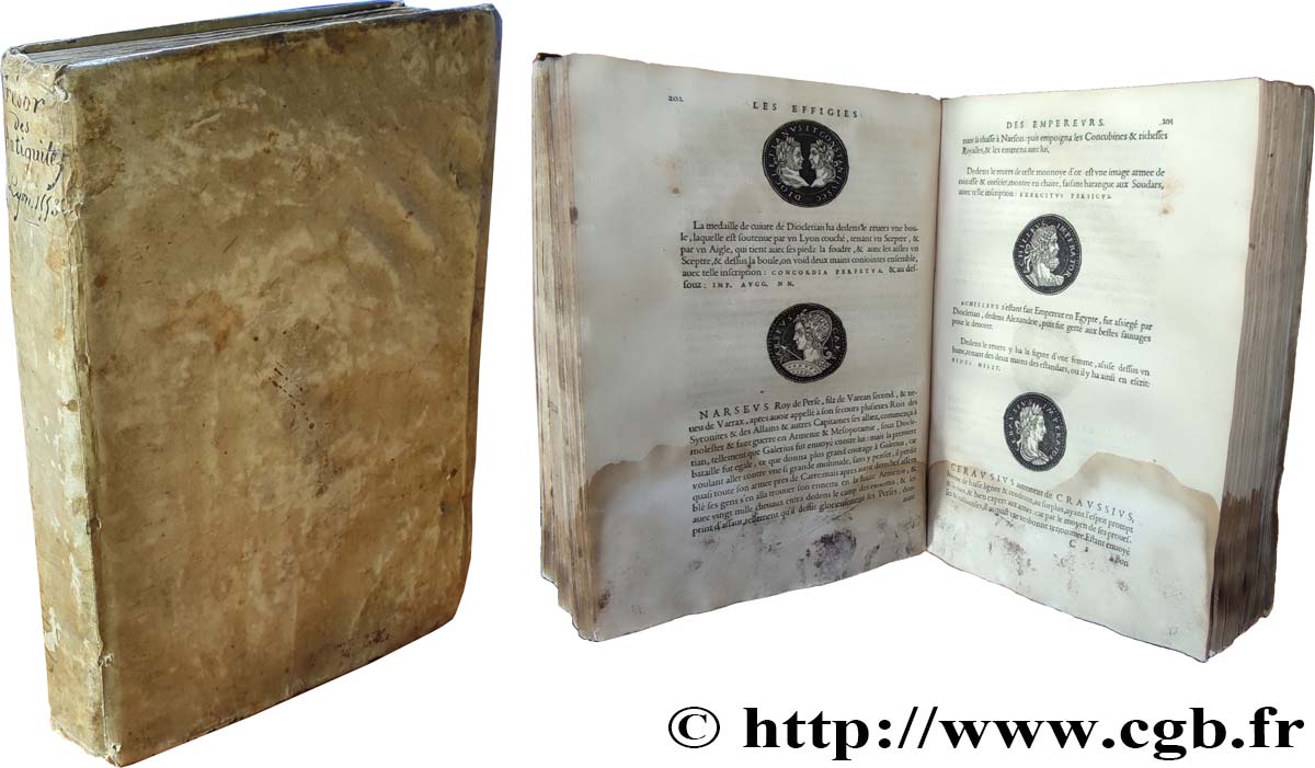 BOOKS - NUMISMATIC BIBLIOPHILISM Strada (Jacques de), Epitome du thrésor des Antiquitez, traduction par Jean Louveau, Lyon, 1553 VF