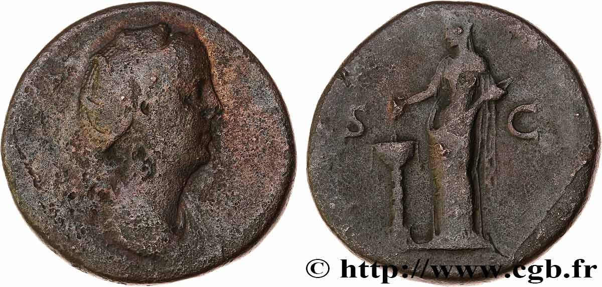 FAUSTINE MÈRE Sesterce TB+