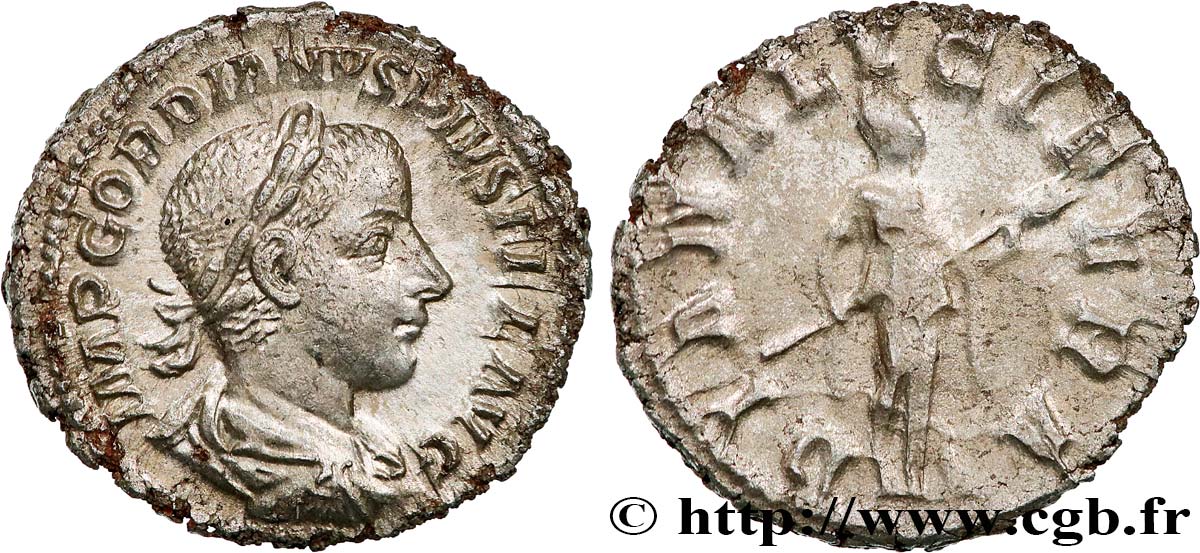 GORDIAN III Denier AU/XF