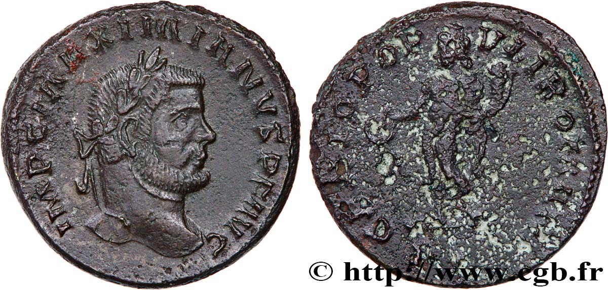 MASSIMIANO ERCOLE Follis ou nummus q.SPL/q.BB