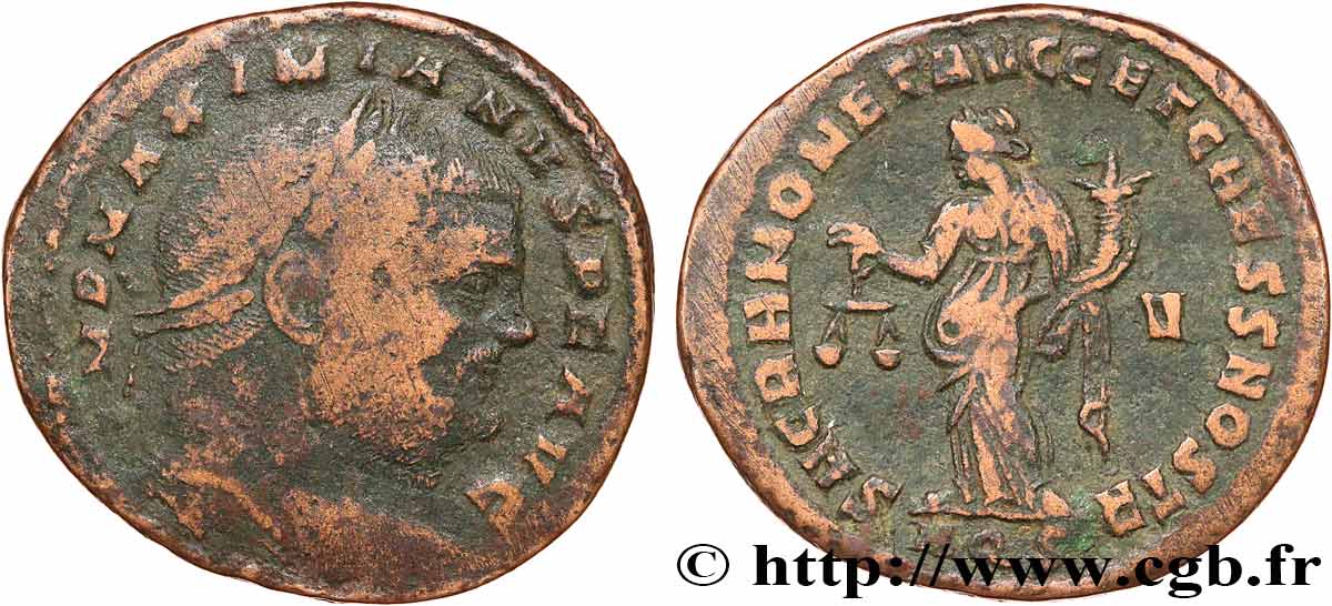MAXIMIEN HERCULE Follis ou nummus TB/TB+