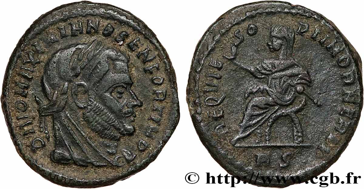 MAXIMIEN HERCULE Demi-follis ou demi-nummus TTB
