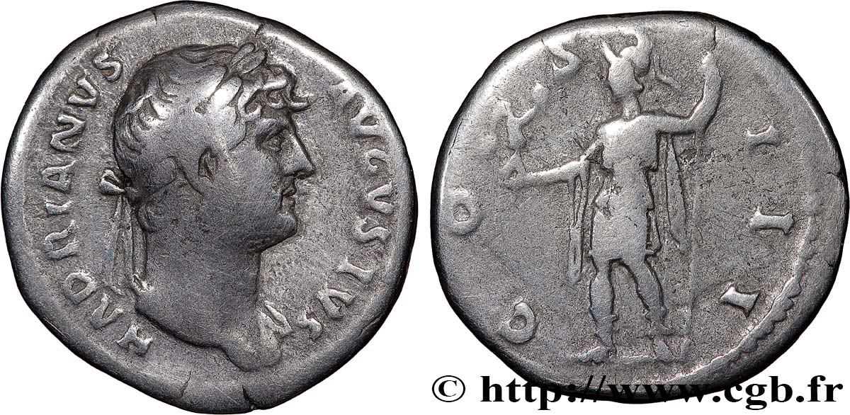 HADRIAN Denier XF