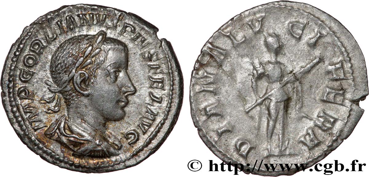 GORDIAN III Denier AU/XF