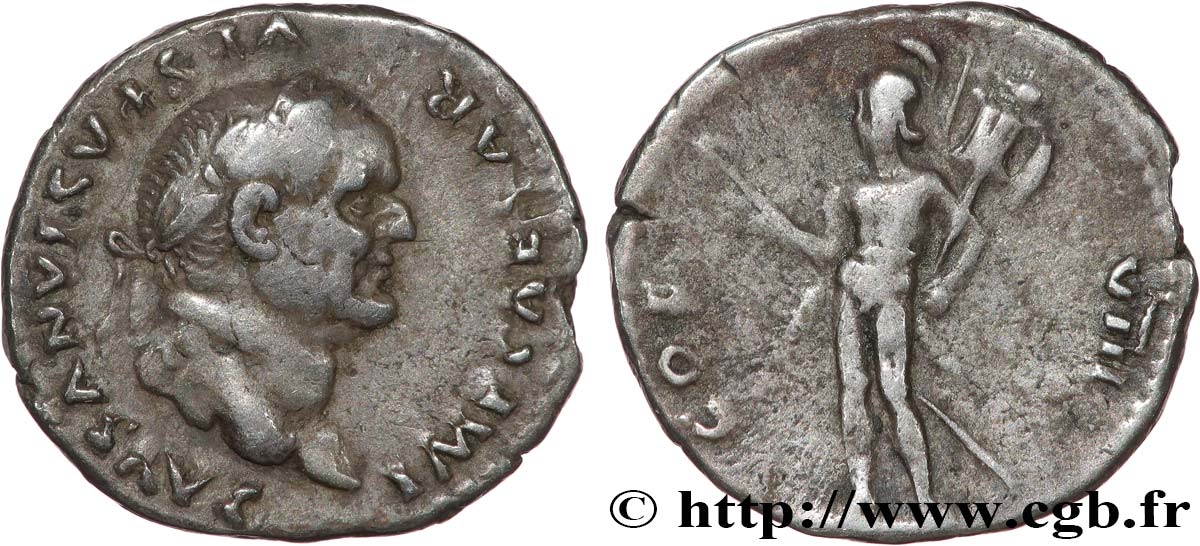 VESPASIAN Denier AU/XF