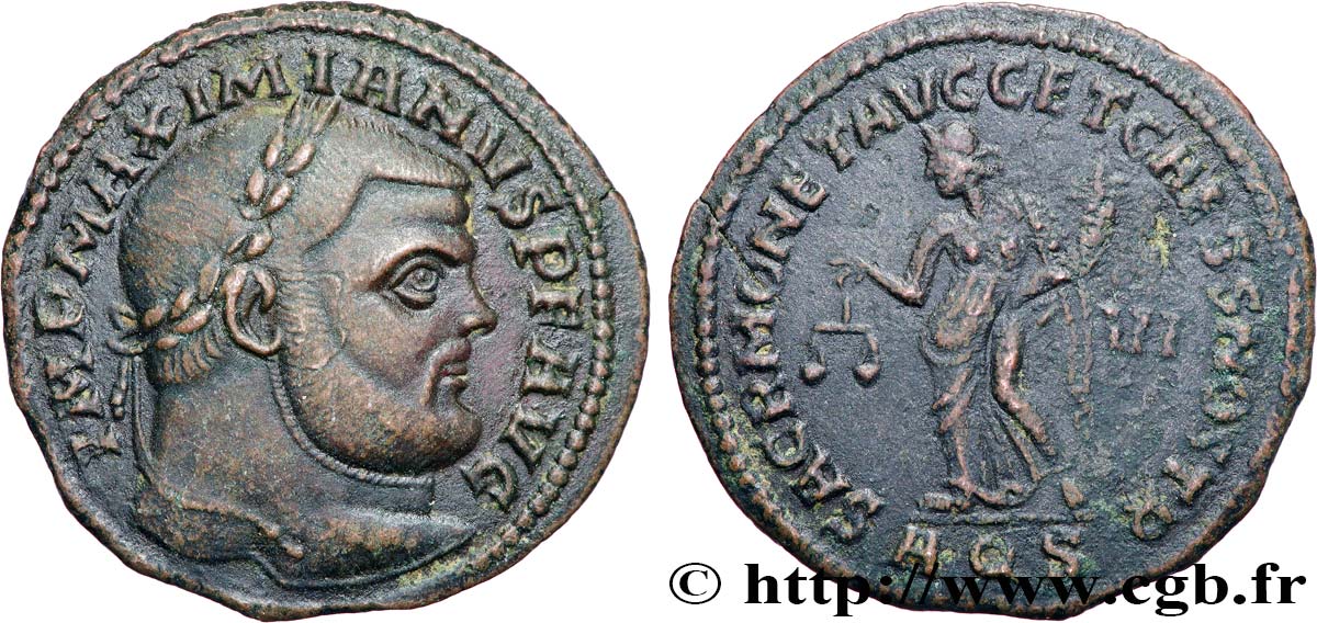 MAXIMIEN HERCULE Follis ou nummus SUP/TTB