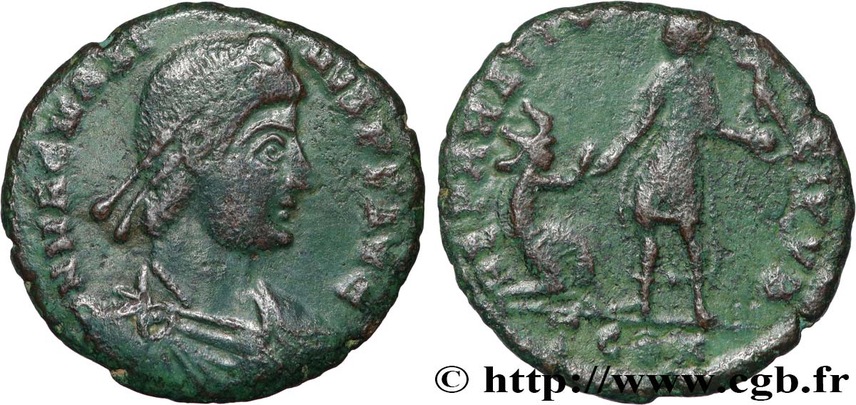 GRATIAN Maiorina pecunia, (MB, Æ 2) XF/VF