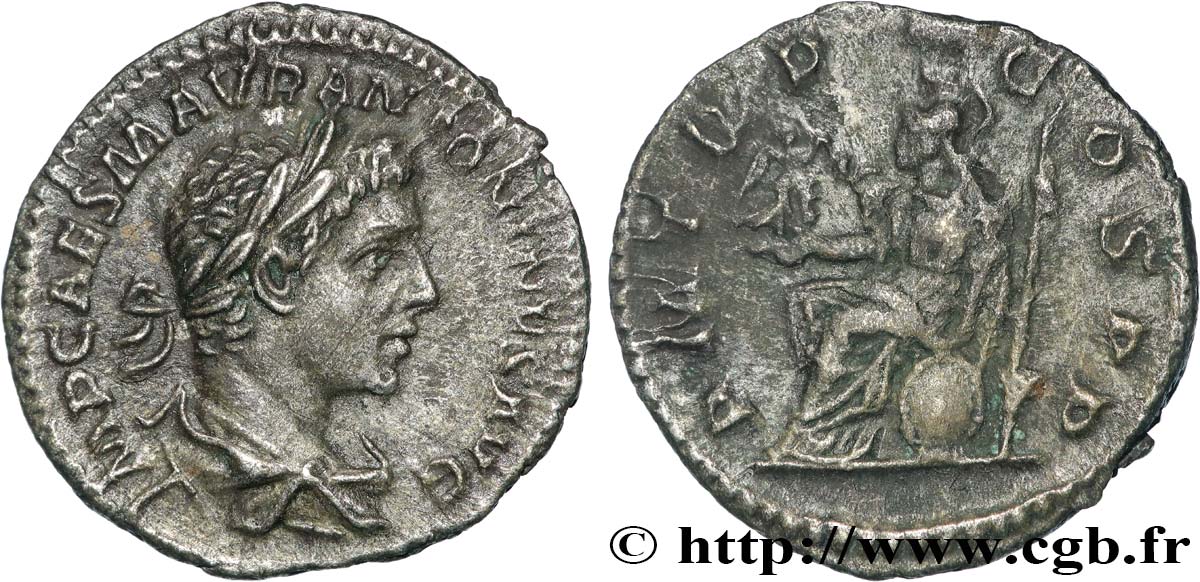 ELAGABALUS Denier AU/XF