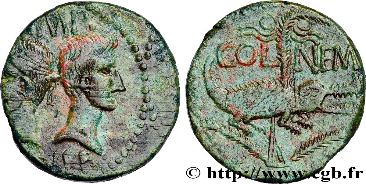 AUGUSTE et AGRIPPA Dupondius TTB/TTB+