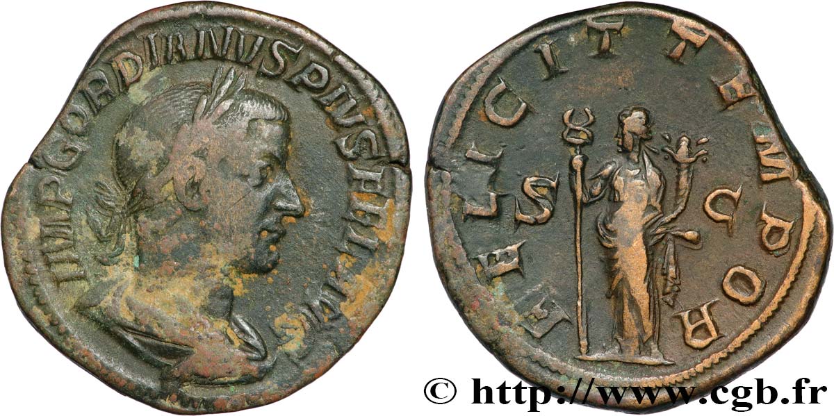 GORDIANUS III Sesterce fSS/SS