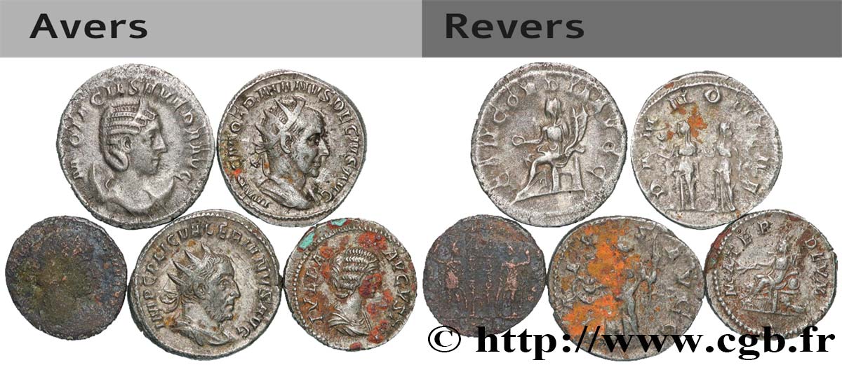 LOTS Lot de 5 monnaies romaines lot
