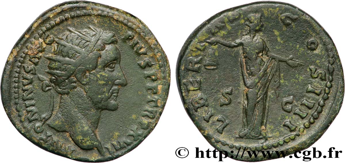 ANTONINUS PIUS Dupondius AU/XF