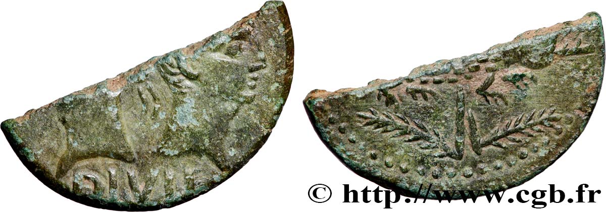 AUGUSTE et AGRIPPA Dupondius COL NEM (as), coupé en deux TTB