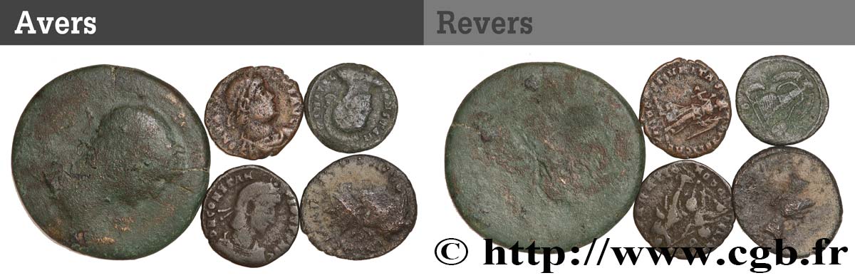 LOTS Lot de 5 monnaies romaines lot
