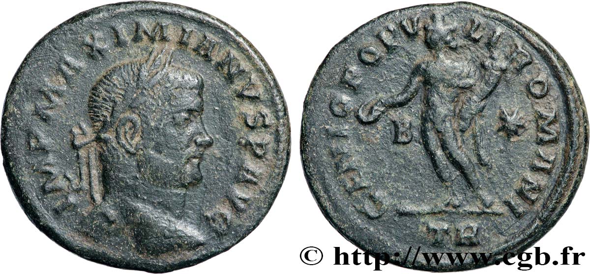 MAXIMIEN HERCULE Follis ou nummus TTB
