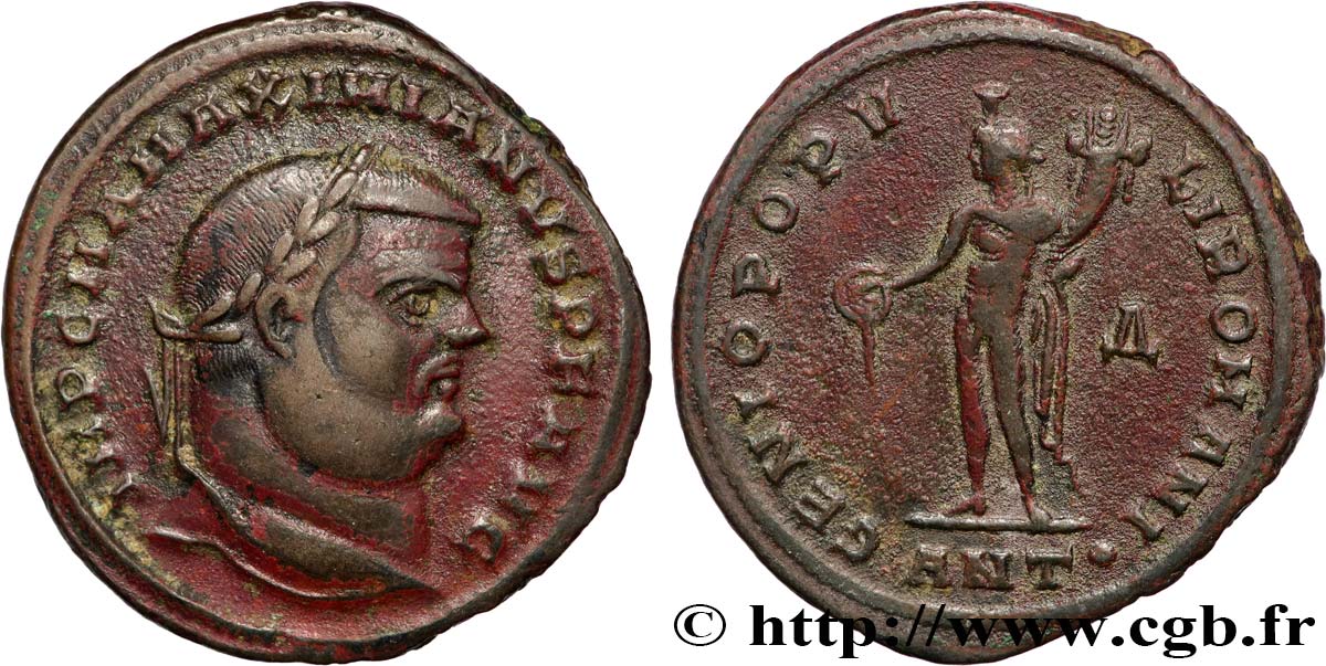 MAXIMIEN HERCULE Follis ou nummus TTB+/TTB