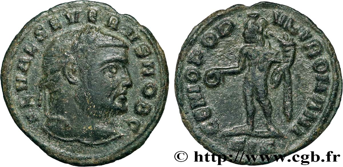 SÉVÈRE II Quart de follis ou quart de nummus TTB