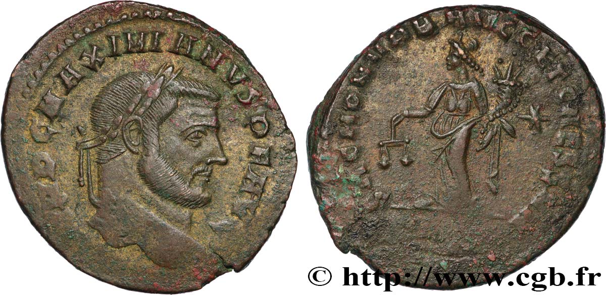 MAXIMIANUS HERCULIUS Follis ou nummus AU