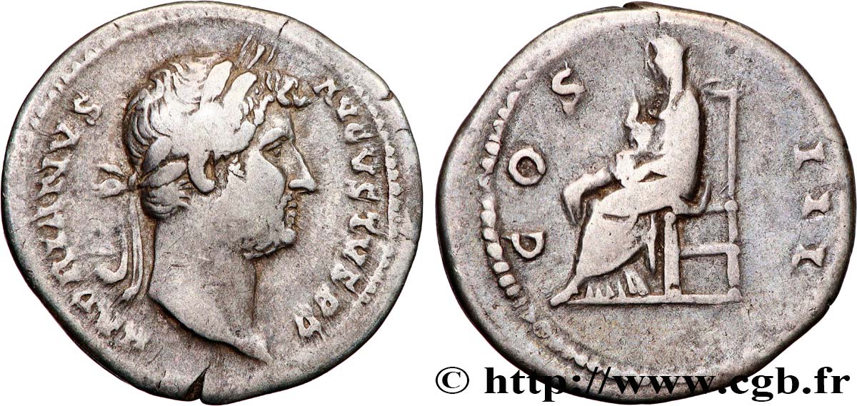 HADRIAN Denier XF