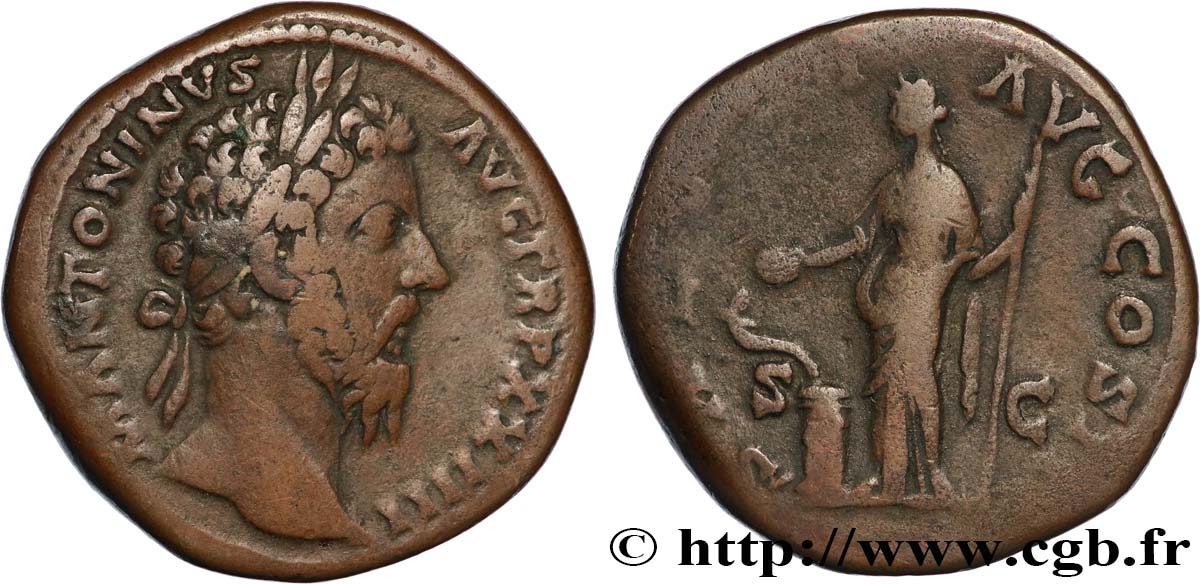 MARCUS AURELIUS Sesterce XF/VF