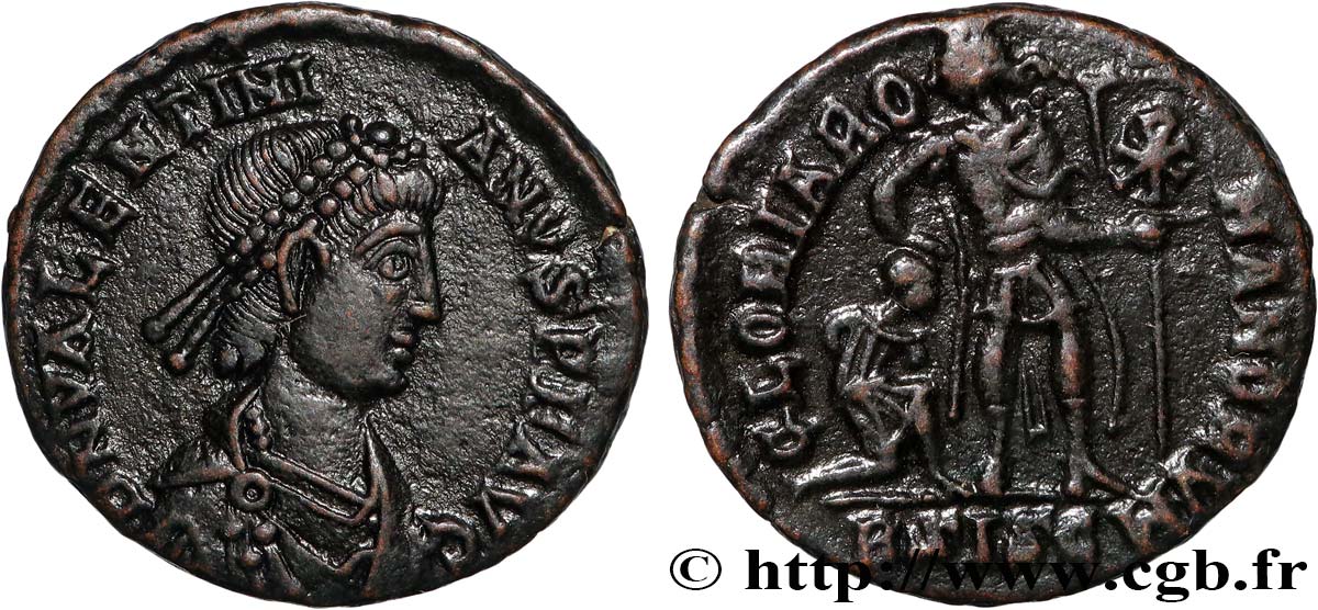 VALENTINIAN I Nummus, (PB, Æ 3) AU/AU