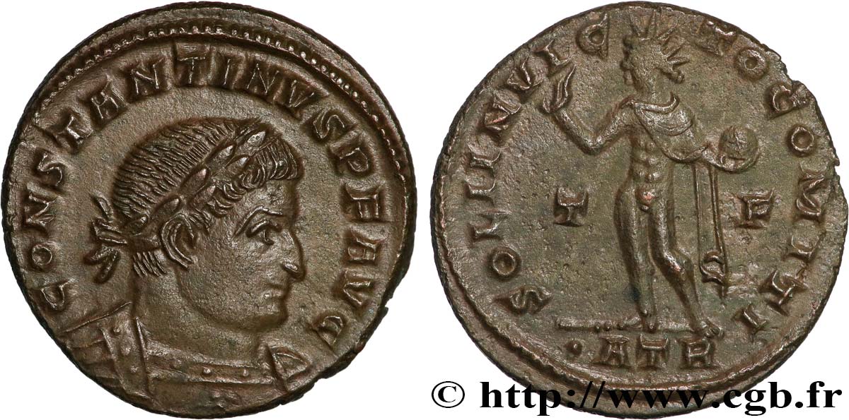 CONSTANTINE I THE GREAT Follis ou nummus AU/AU