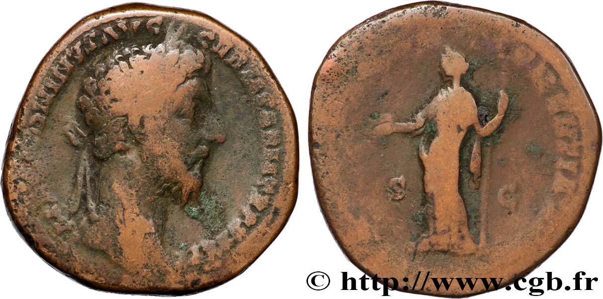 MARCUS AURELIUS Sesterce VF