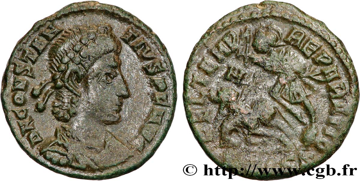 CONSTANCE II Maiorina réduite, (PB, Æ 3) TTB+/TTB