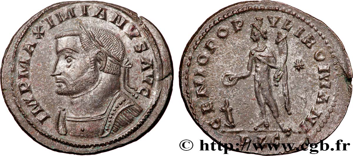 MAXIMIEN HERCULE Follis ou nummus SUP/TTB+