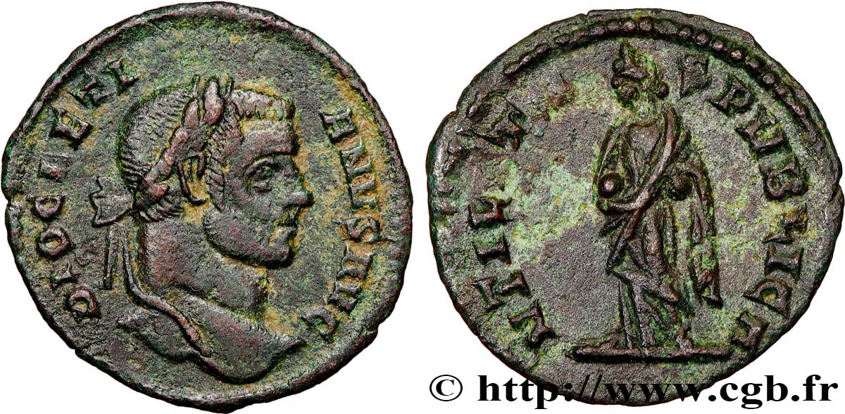 DIOCLETIAN Huitième de follis ou quinaire AU