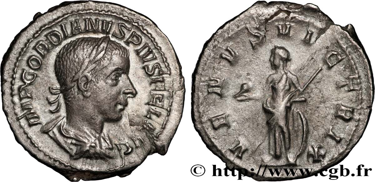 GORDIAN III Denier AU/XF
