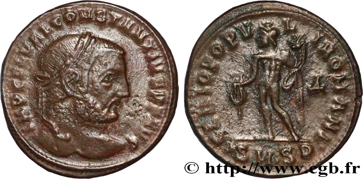 CONSTANCE Ier CHLORE Follis ou nummus TTB