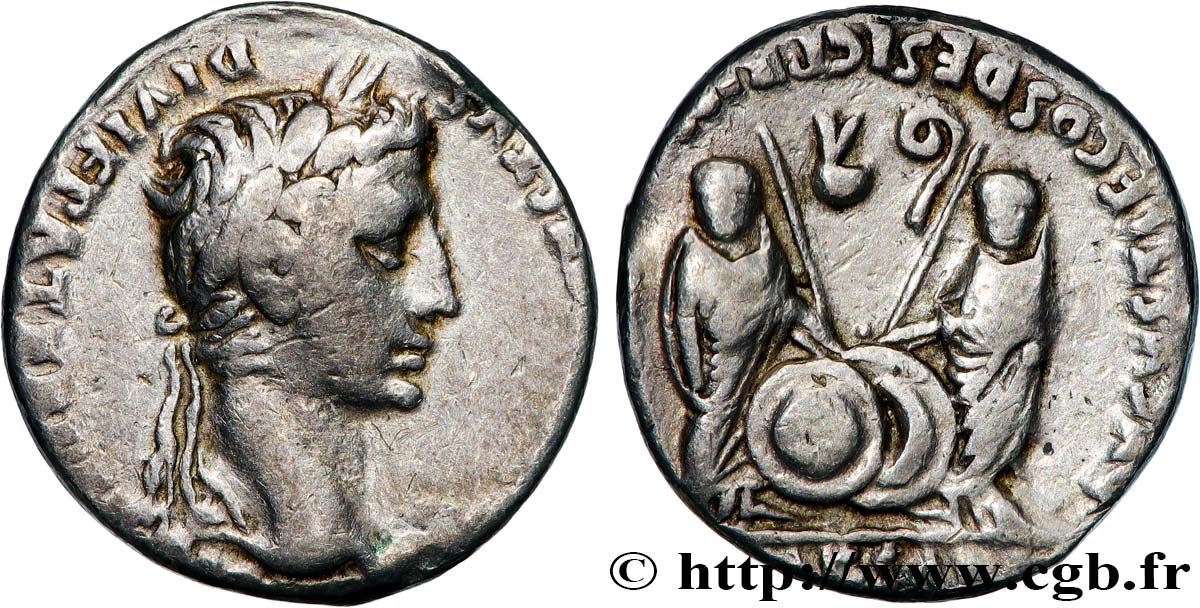 AUGUSTUS, CAIUS and LUCIUS Denier XF