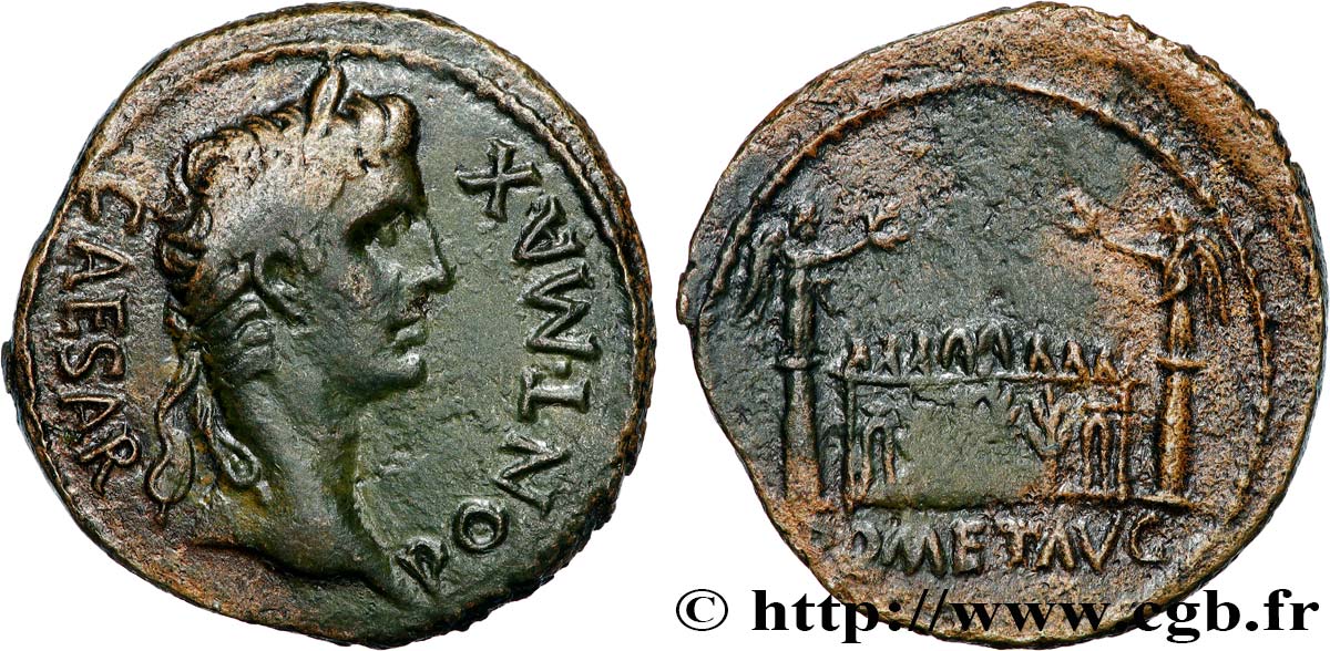 LUGDUNUM - LYON - AUGUSTUS As à l autel de Lyon XF
