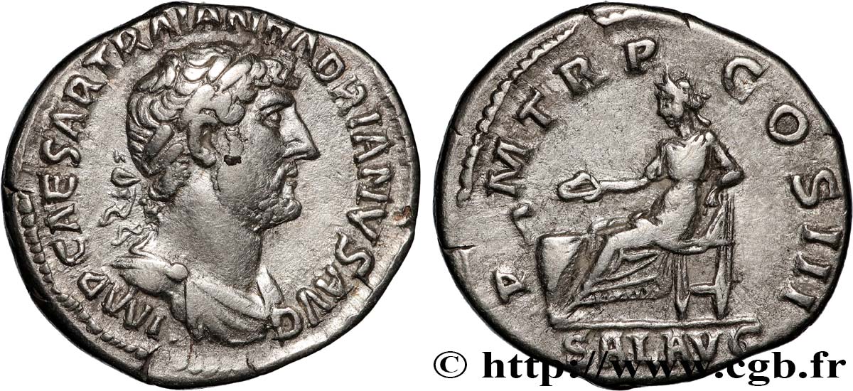 HADRIAN Denier XF