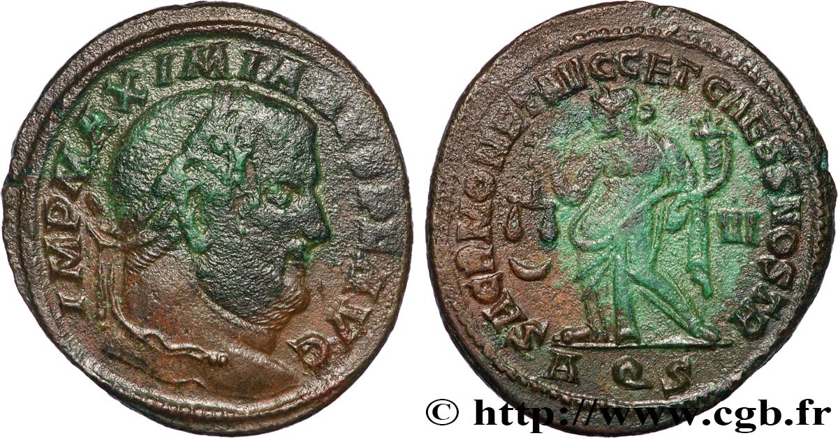 MAXIMIEN HERCULE Follis ou nummus TB+