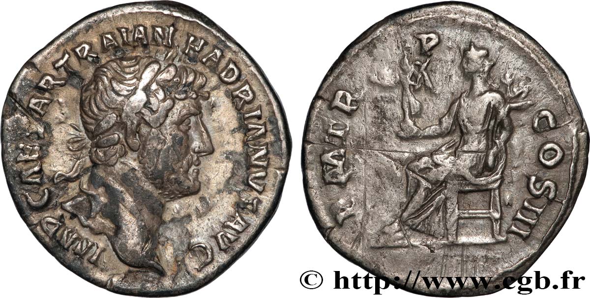 HADRIAN Denier AU/XF