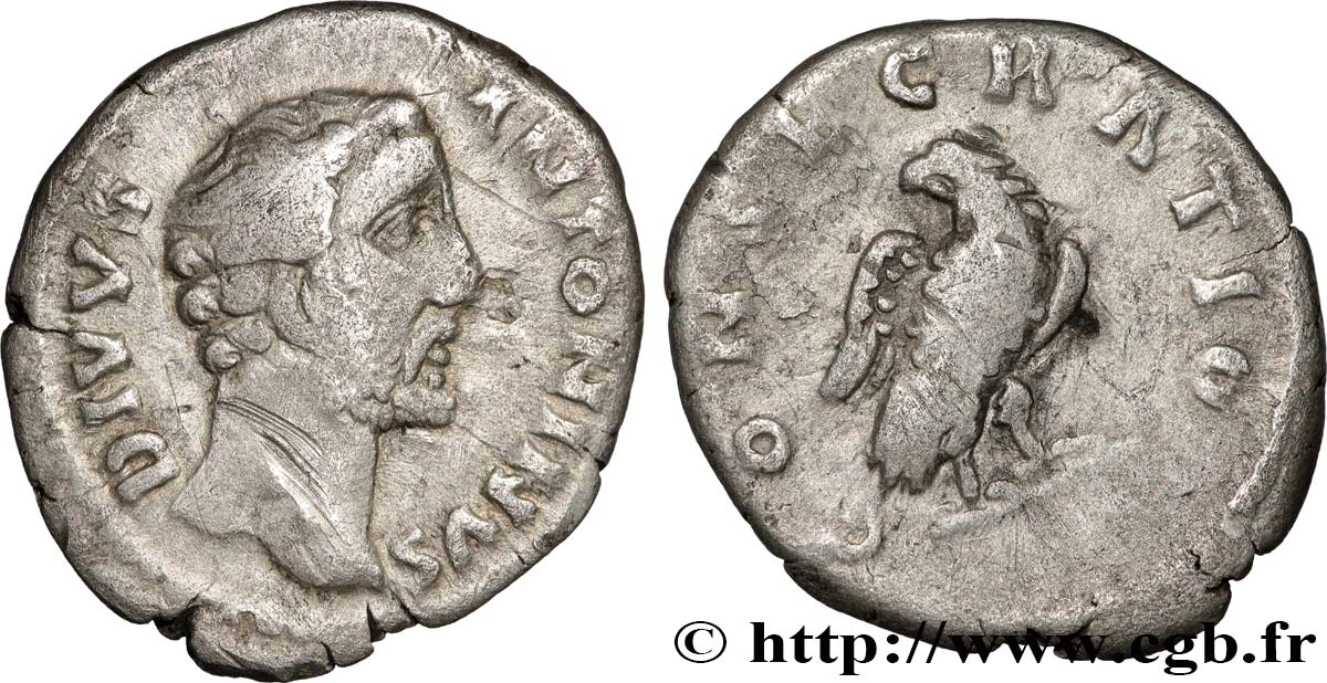 DIVUS ANTONINUS Denier XF