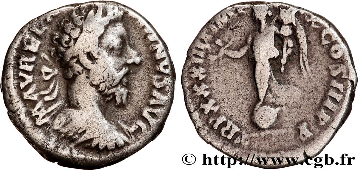 MARCUS AURELIUS Denier XF/VF